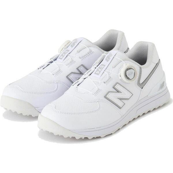 未使用23cm 2EニューバランスゴルフシューズWGS574S3ホワイトシルバー