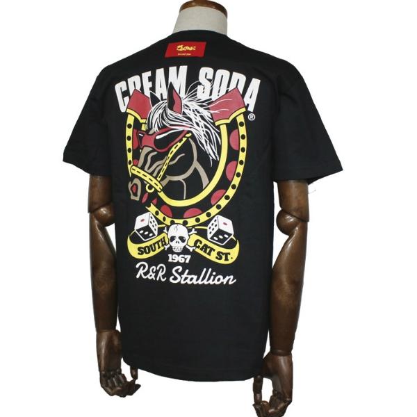 クリームソーダ（CREAM SODA） CS R&R STALLION Tシャツ ブラック