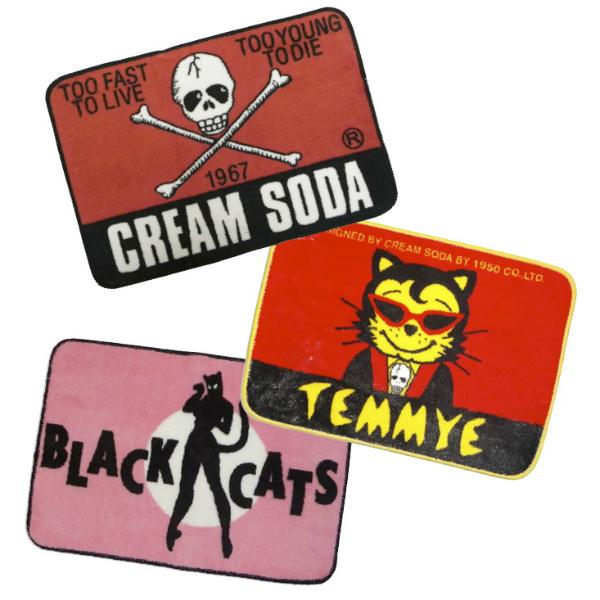 クリームソーダ（CREAM SODA） フロアマット 角ドクロ/ティミー/BLACK