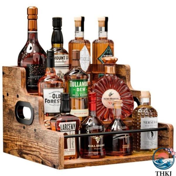 3段式カウンタートップワインボトルディスプレイラックワインラック