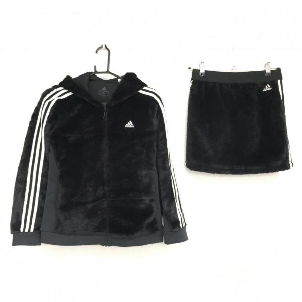 adidas（アディダス） 上下セット(ボアジャケット×スカート) 黒×白 3