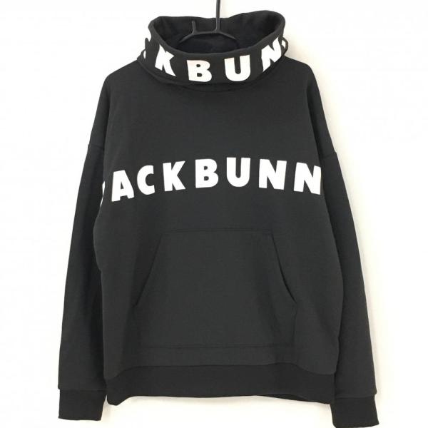 ジャックバニー パーカー 黒系×白 裏起毛 ビッグロゴ メンズ 5(L