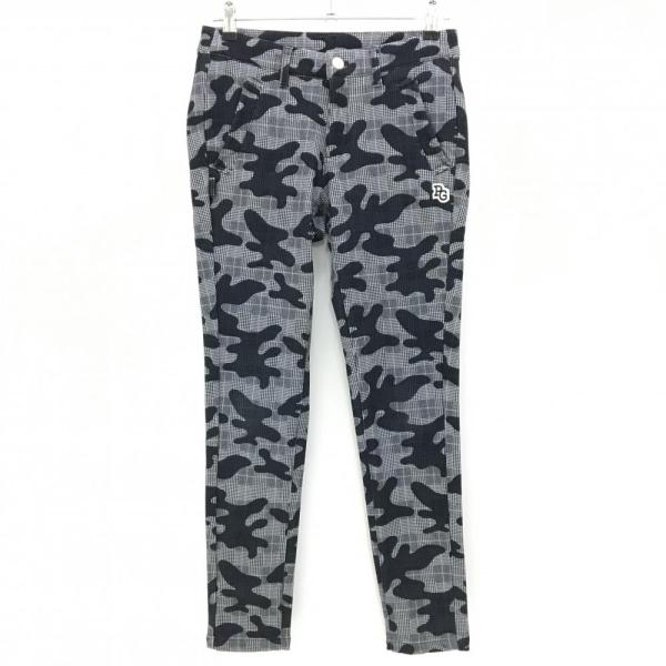 パーリーゲイツ ストレッチパンツ 黒×白 グレンチェック 迷彩 30周年