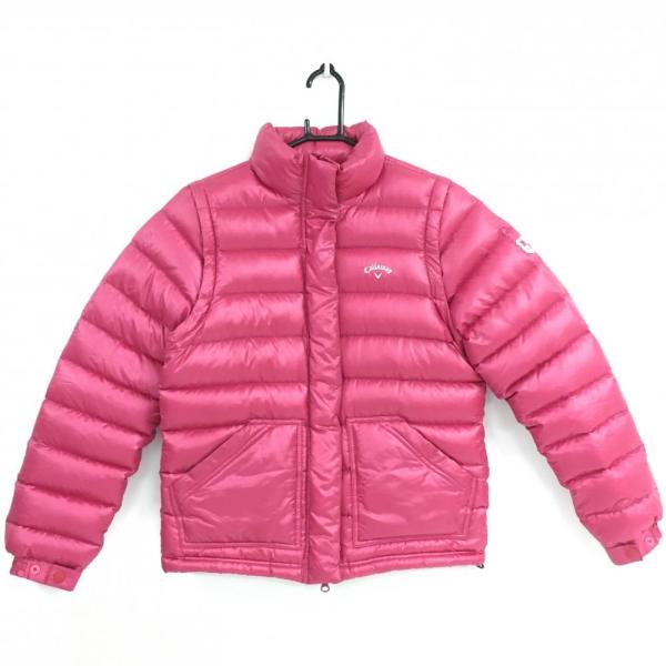 キャロウェイ 2WAYダウンジャケット ピンク 袖着脱可 レディース L
