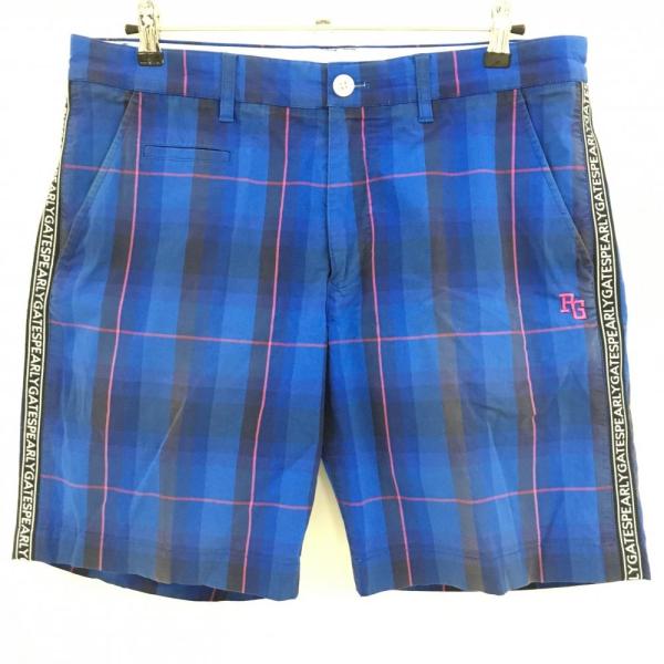 PEARLY GATES（パーリーゲイツ） ハーフパンツ ブルー×ピンク チェック