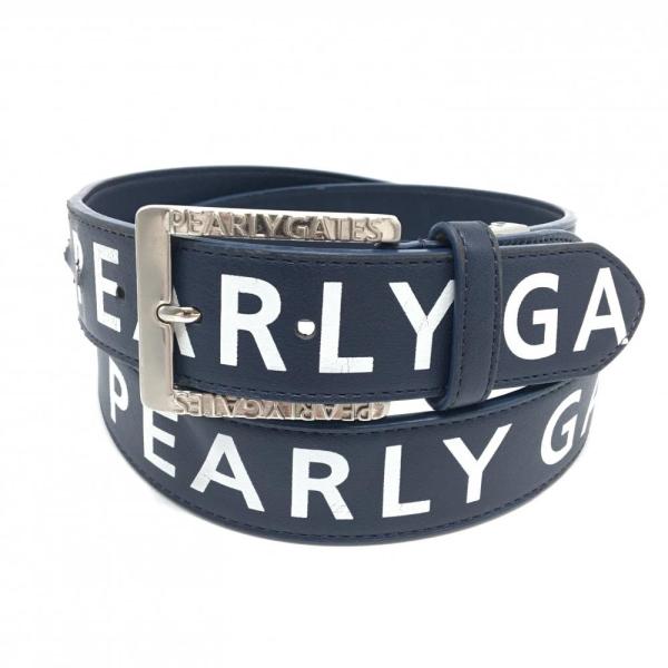 PEARLY GATES（パーリーゲイツ） ベルト ネイビー×白 ロゴプリント