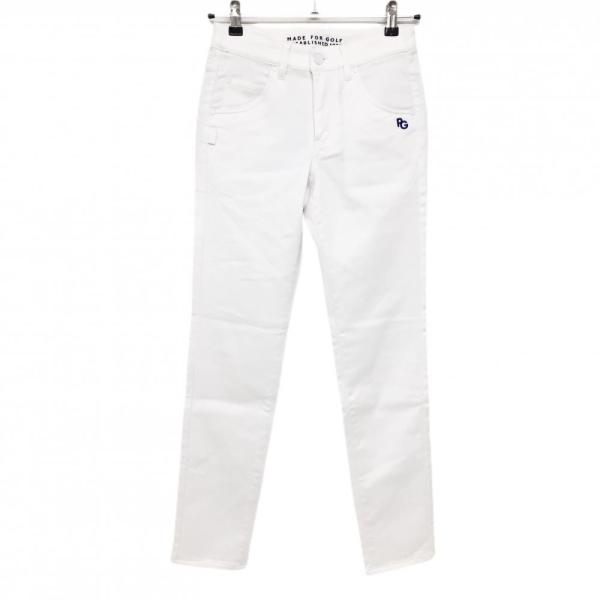 パーリーゲイツ ジョガーパンツ ナイロン 薄手 ロゴ レディース L 2 白