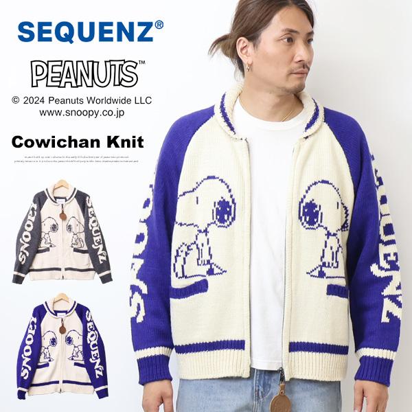 SEQUENZ スヌーピー カウチンニット セーター アウター メンズ ビッグ