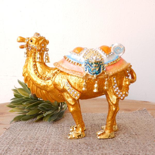 エナメルBOX らくだ ゴールド 駱駝 ラクダ 個性的 金属製 オリエンタル