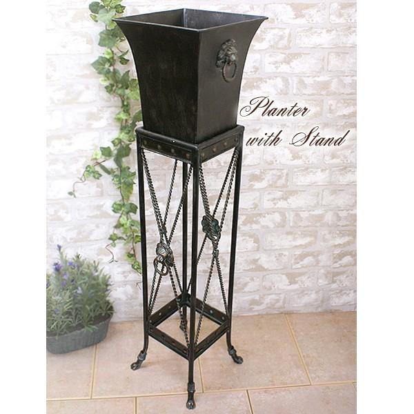 プランター アンティーク風 アイアン フラワーポット ライオン