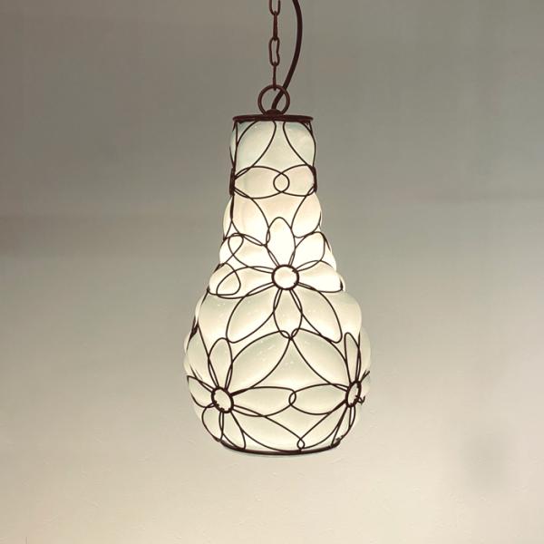 ペンダントランプ ペンダントライト アイアン ハンドメイド 吹きガラス