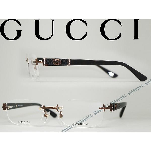 GUCCI グッチ メガネフレーム ブランド 8554J-GHN ブロンズ 縁無し