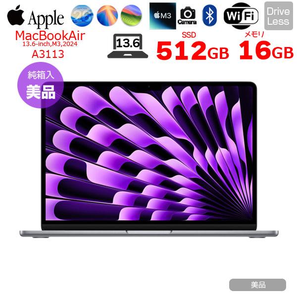 MacBook Air 【中古パソコン】Apple 13.6inch MXCR3J/A A3113 2024