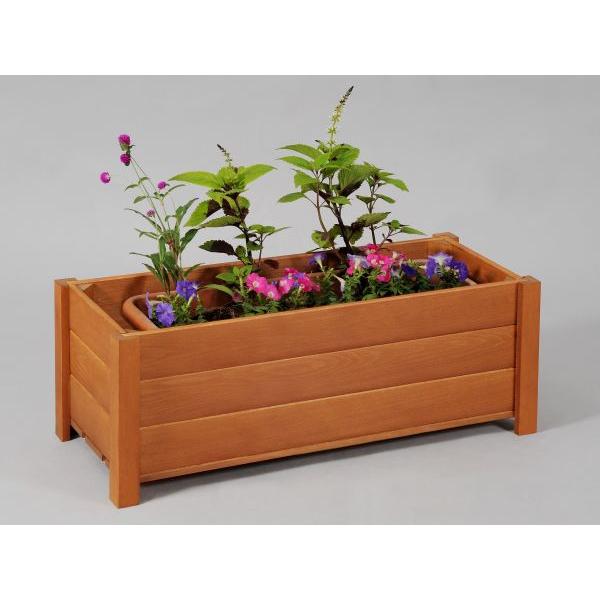 木製プランター匠 チーク色 横幅90cm プランターボックス 大型 長方形