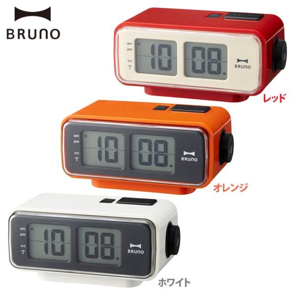 LCDレトロアラームクロック S ホワイト・オレンジ・レッド BCR003-WH