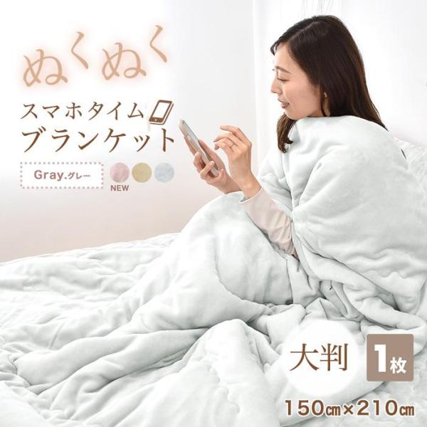 毛布 ブランケット 2枚合わせ シングル スマホタイム 洗える ひざ掛け