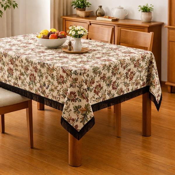 リードカキノ テーブルクロス 150×150cm 正方形 ゴブラン織 洗える