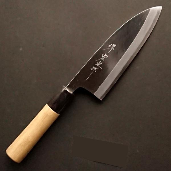 堺宏之作 白鋼 霞仕上げ 水牛桂柄 出刃包丁 150mm(5寸) 日本製 堺市