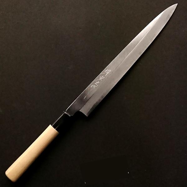 堺打刃物　霞　切付　柳刃9寸　270mm 包丁　白鋼　和包丁　水牛　朴木