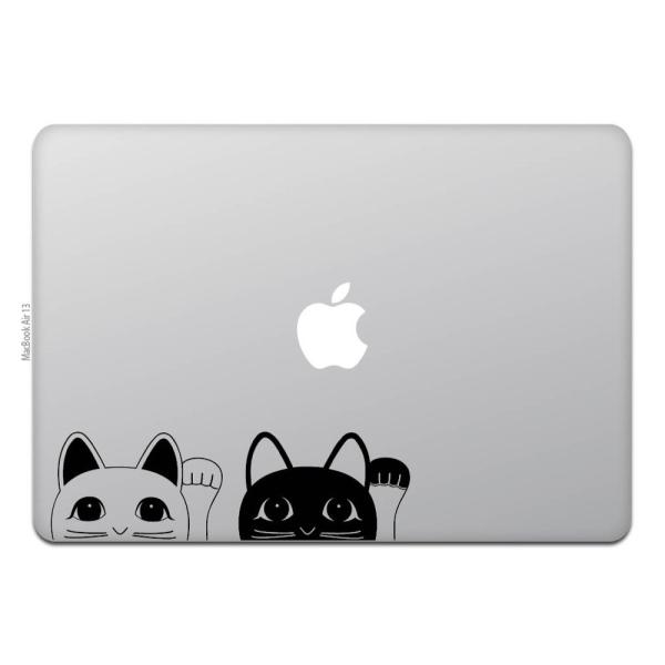MacBook Air / Pro マックブック ステッカー シール 招き猫 猫 黒猫