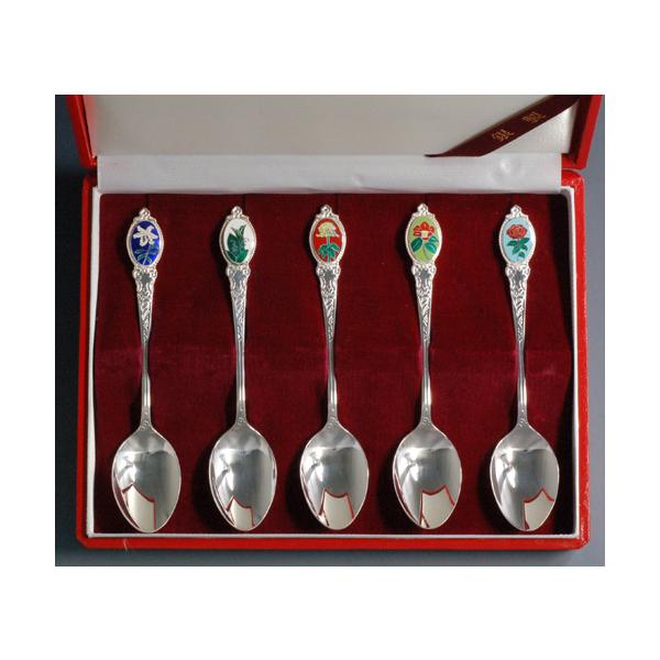 本七宝・誕生花スプーン5本入・銀製品・銀食器 : 銀食器・銀製器の老舗
