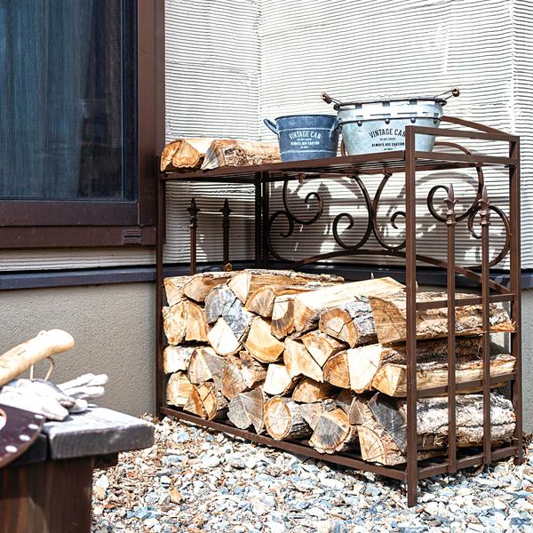 ログラック 薪置き場 薪ラック スタンド アンティークデザイン