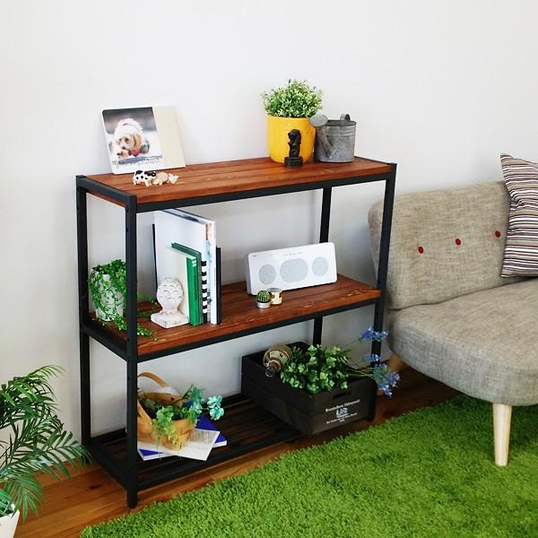 ラック 3段 スリム 3段棚 アンティーク モダン ミッドセンチュリー