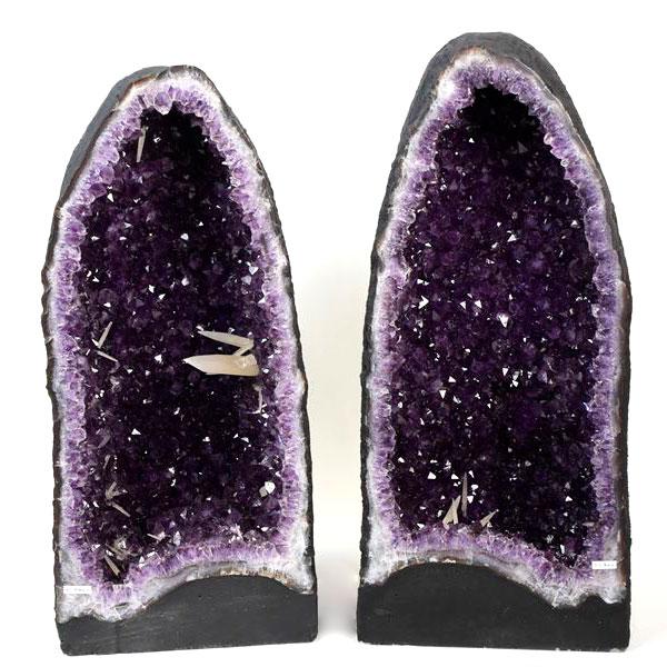 ペアドーム アメジスト ドーム 約125.65kg(2本合計) 蛍光カルサイト