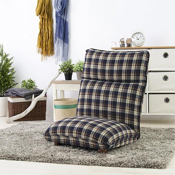 東谷 座椅子 チェック柄 おしゃれ 脚付き リクライニング : うさぎ屋