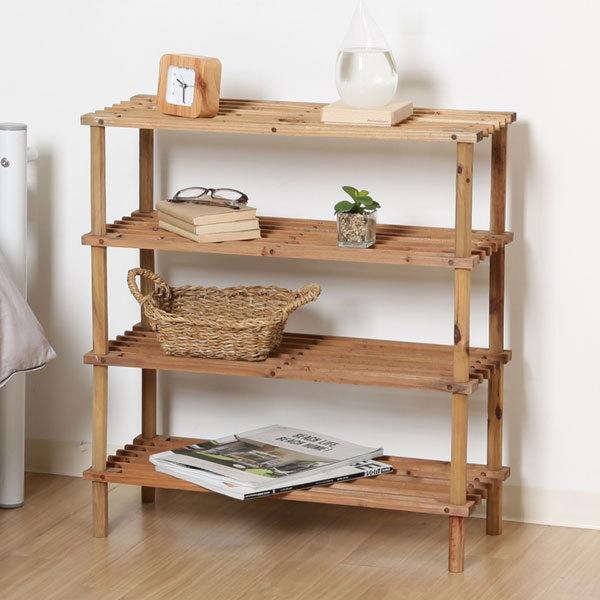 ラック 棚 木製 4段 北欧 シェルフ 収納ラック 収納棚 おしゃれ