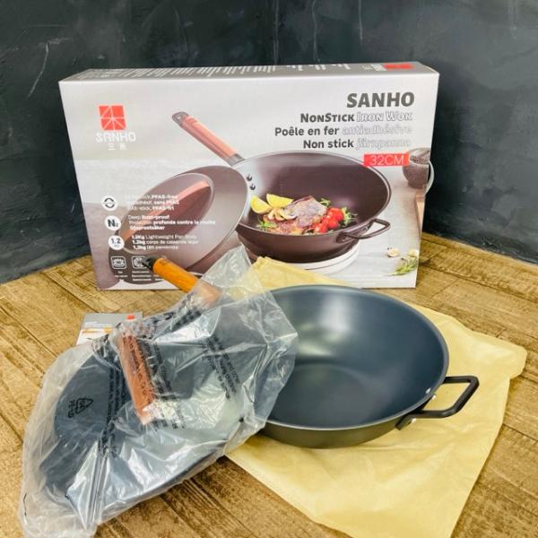 鉄製深型 フライパン 32cm 【未使用品】SANHO サンホ ノンスティック
