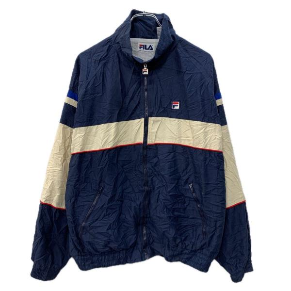 00s FILA ナイロンジャケット M ネイビー フィラ ジップアップ ワン