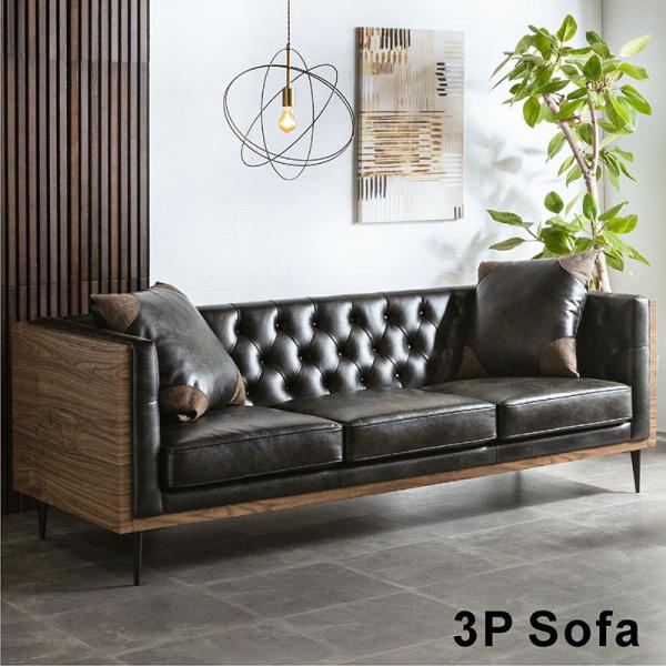日曜日P15％ 本革 ソファー 3人掛け 黒 幅210 ソファ ソフトレザー