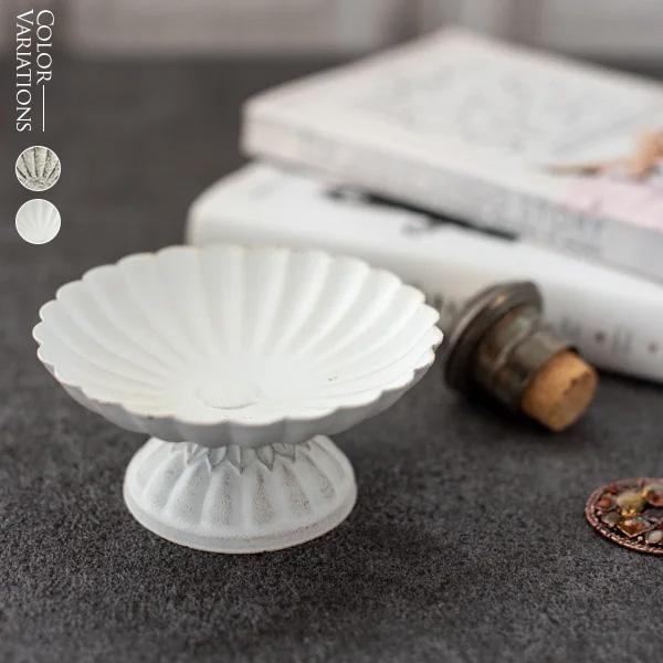 コンポート アンティーク風 ディスプレイ台 /シャビーブリキコンポート