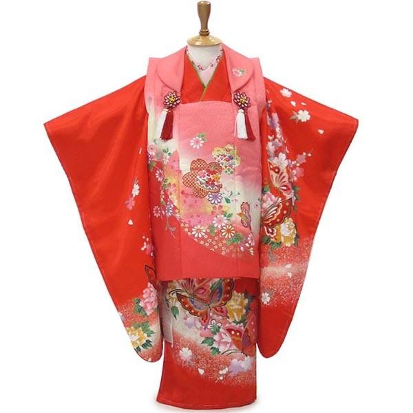 七五三 着物 3歳 フルセット 金の風に蝶ひらり艶やかコーデ 髪飾り