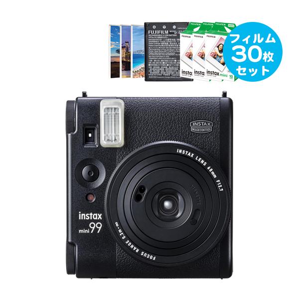 チェキ instax mini 99 ブラック 本体&フイルム30枚&予備バッテリー