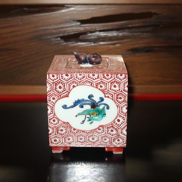 九谷焼 茶道具 香炉 古九谷風赤絵小紋 長谷川紀代作 : ZAZU&CO. - 通販