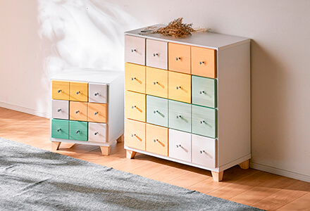 大川家具】チェスト 60cm幅4段 パステル パイン [中村敬木工] やさしい