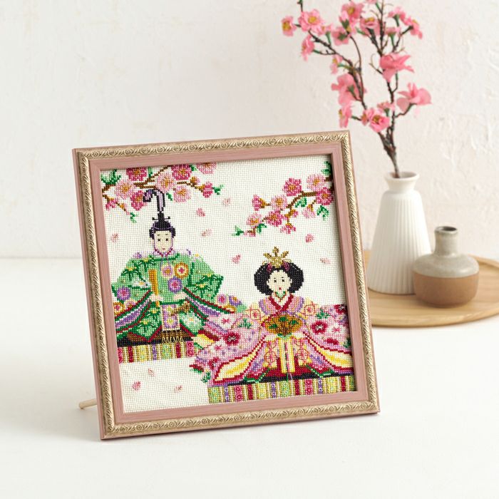 クロスステッチフレーム＜雛段飾り＞ | リバティ 生地、編み物、刺繍