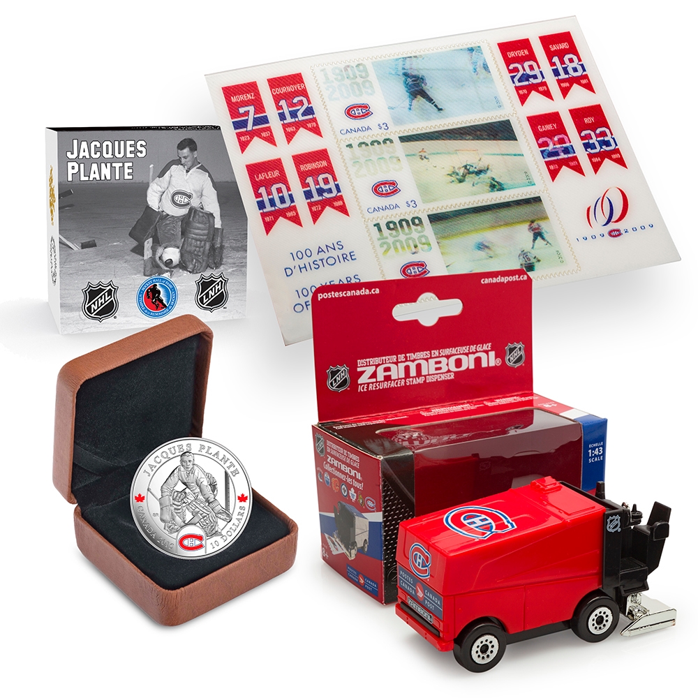 Jacques Plante $10 Fine Silver Coin Lenticular Souvenir Stamp