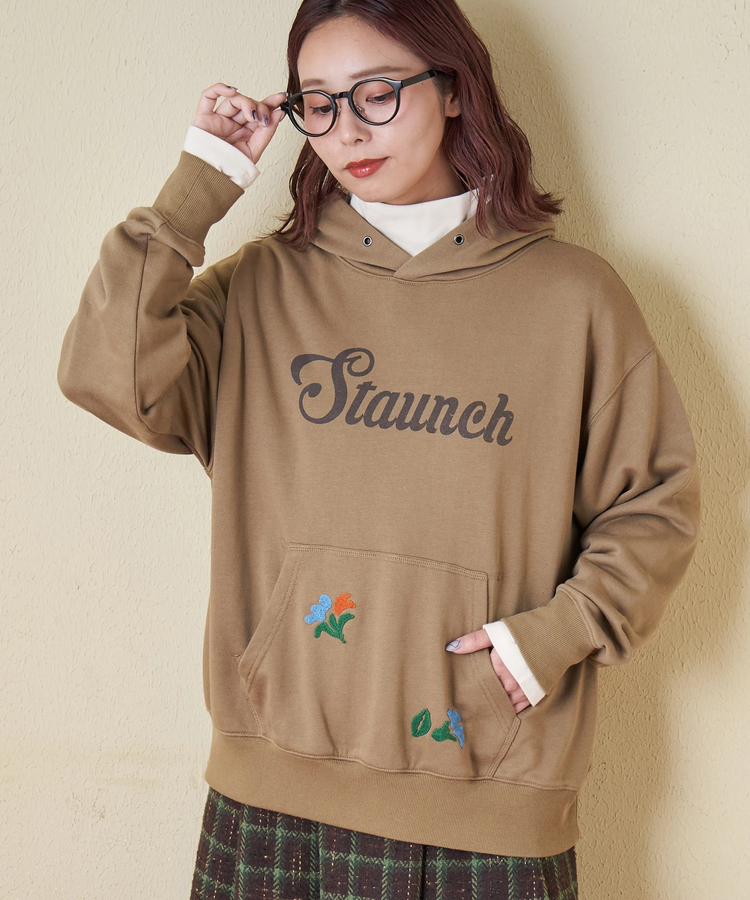 TC裏毛 プリント × 刺繍 スウェット プルオーバー パーカー【冬物15