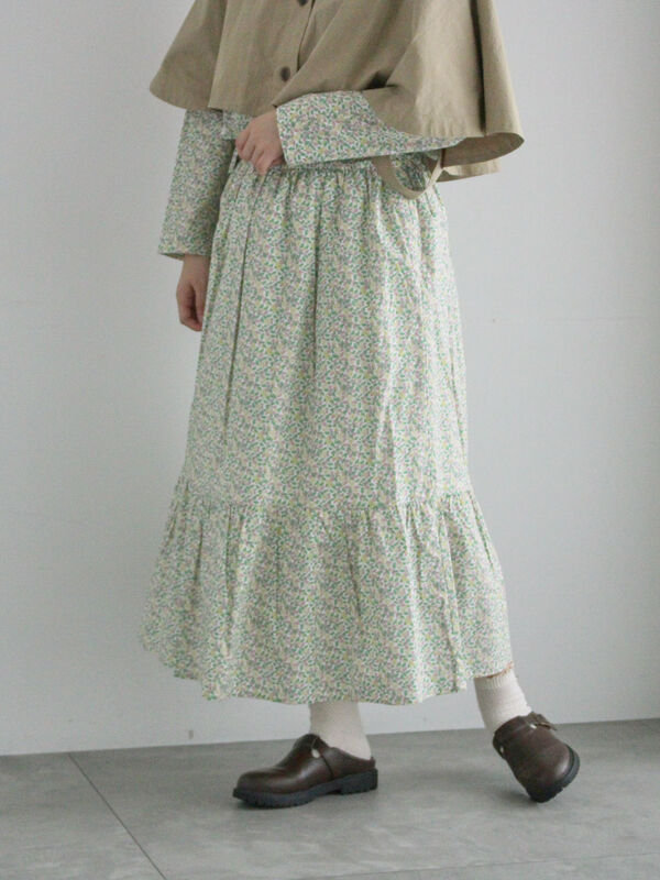 セール】 【LIBERTY】Colleen's Orchard柄スカート（ピンク/イエロー