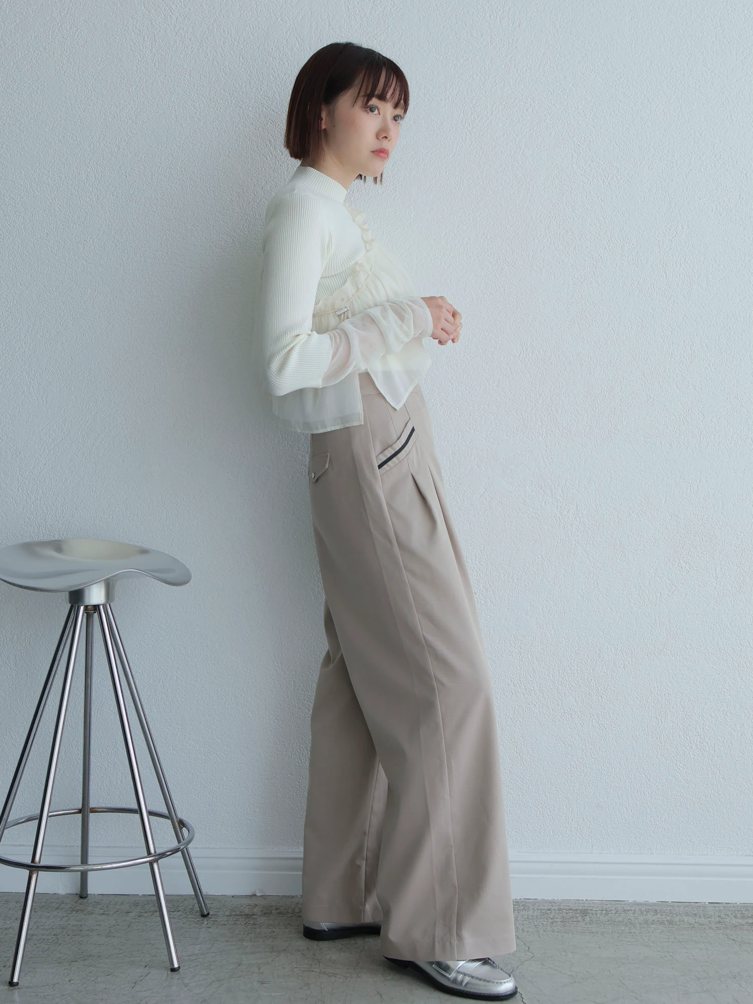 LADYMADE（レディメイド）｜ アシメリボンポケットタックワイドパンツ