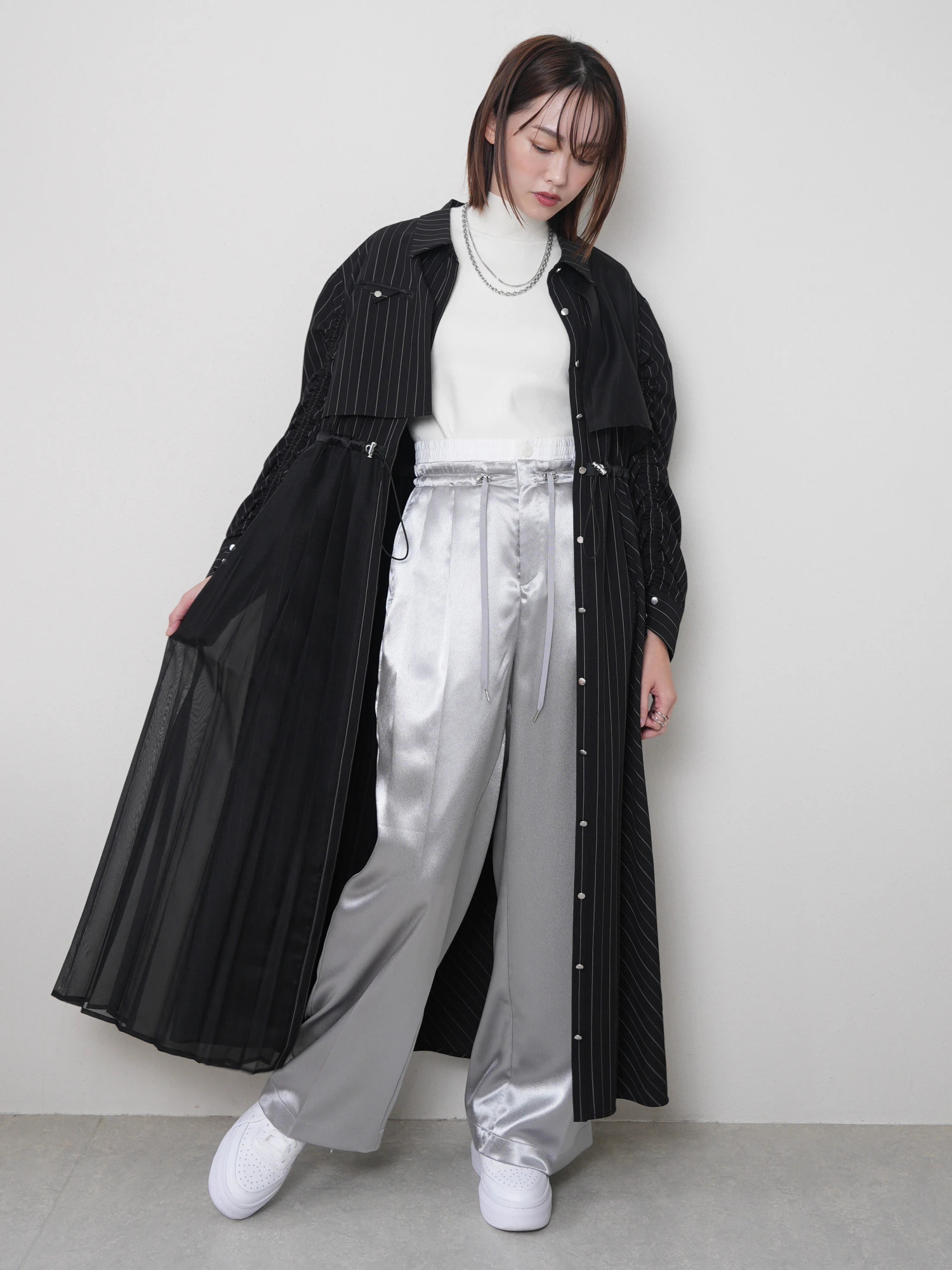 LADYMADE（レディメイド）｜ ストライプドロストシャツワンピース