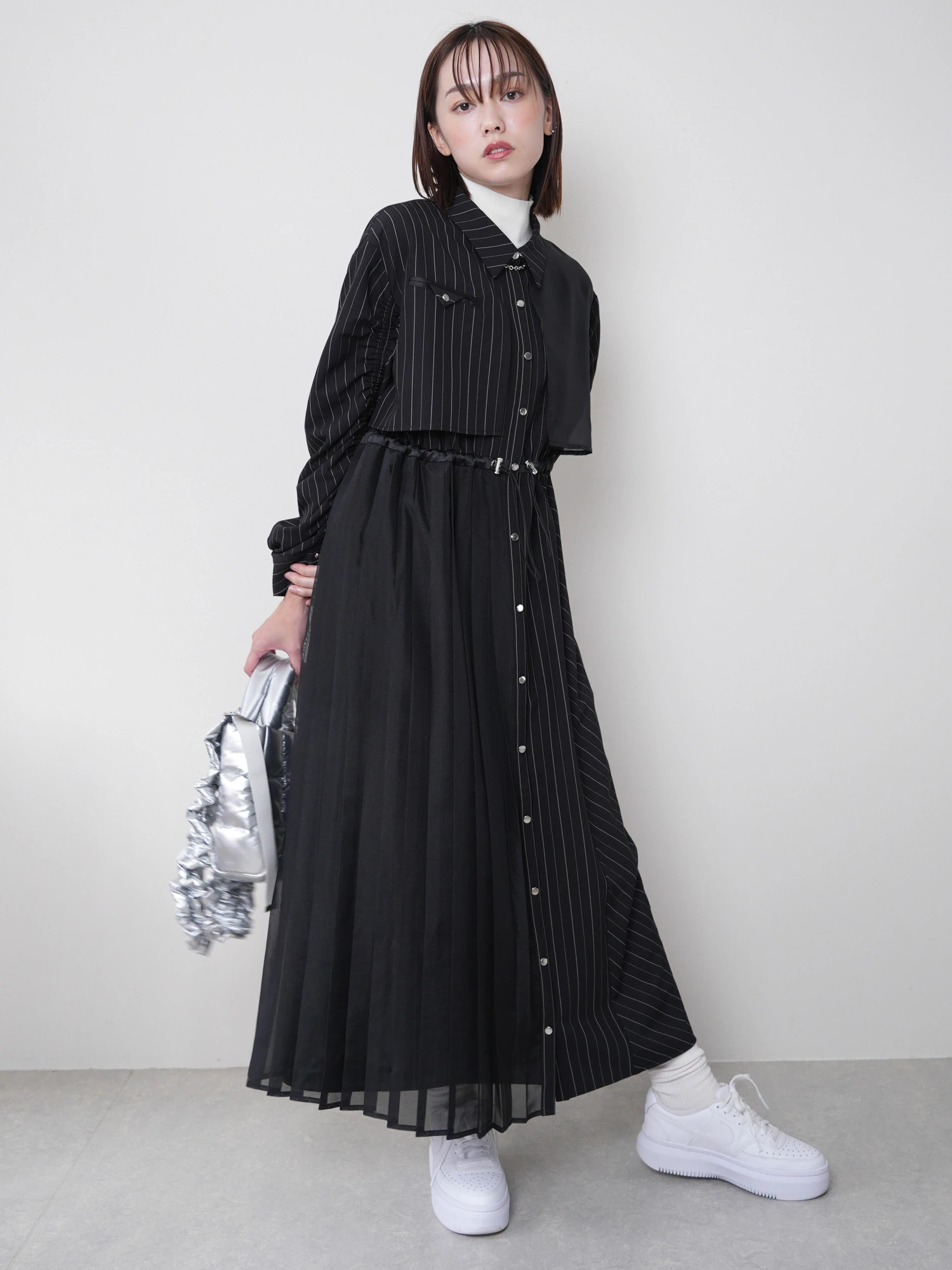 LADYMADE（レディメイド）｜ ストライプドロストシャツワンピース