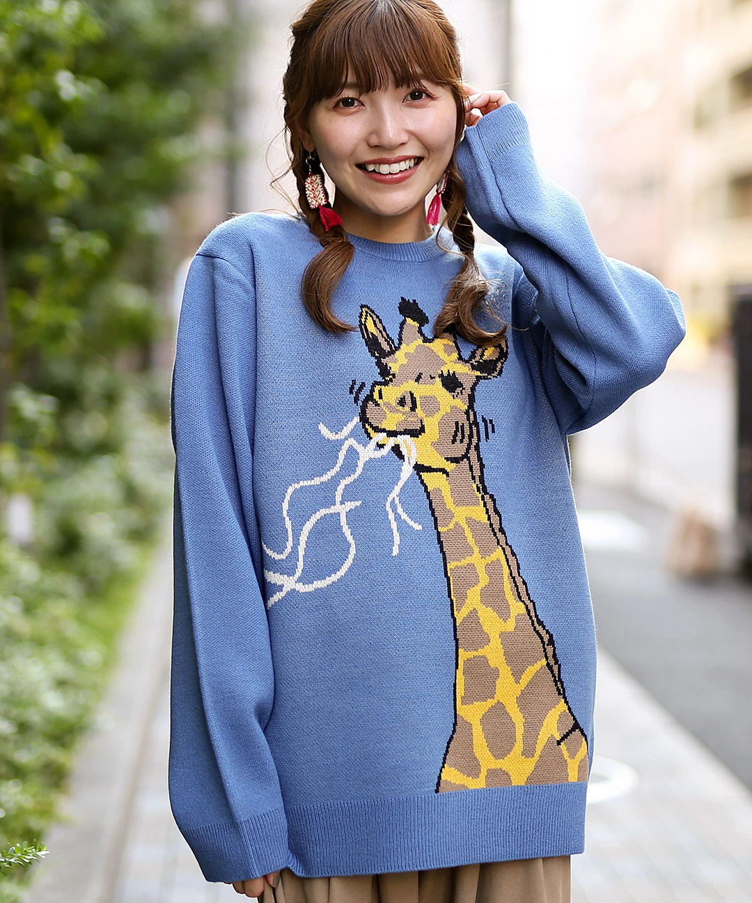 go slow caravan キリンうどんジャカードニットセーター【WEB限定