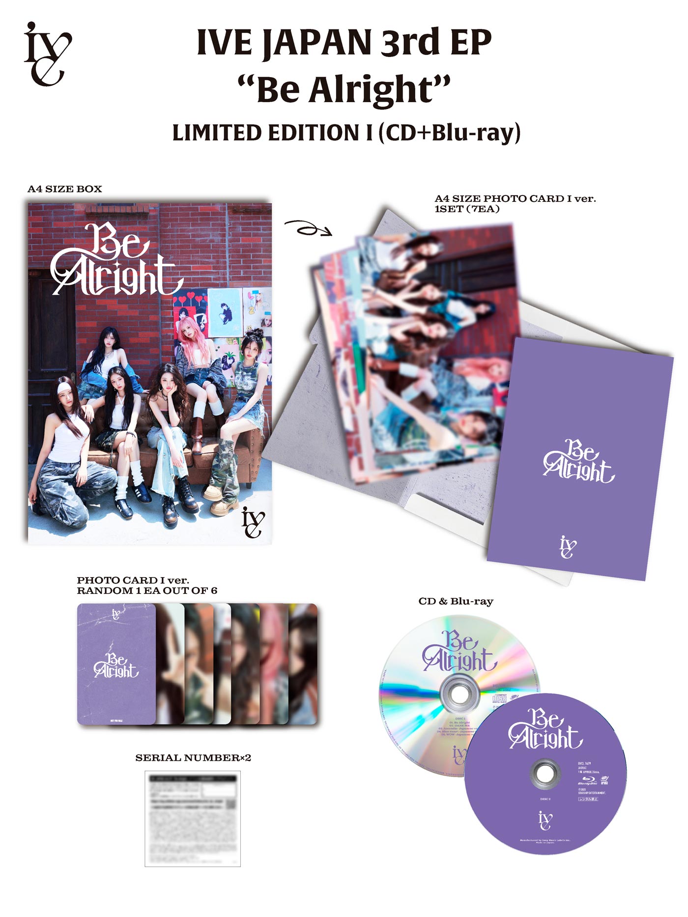 IVE Be Alright 初回 I盤 V盤 E盤 トレカ 18枚 コンプ IVE Be Alright