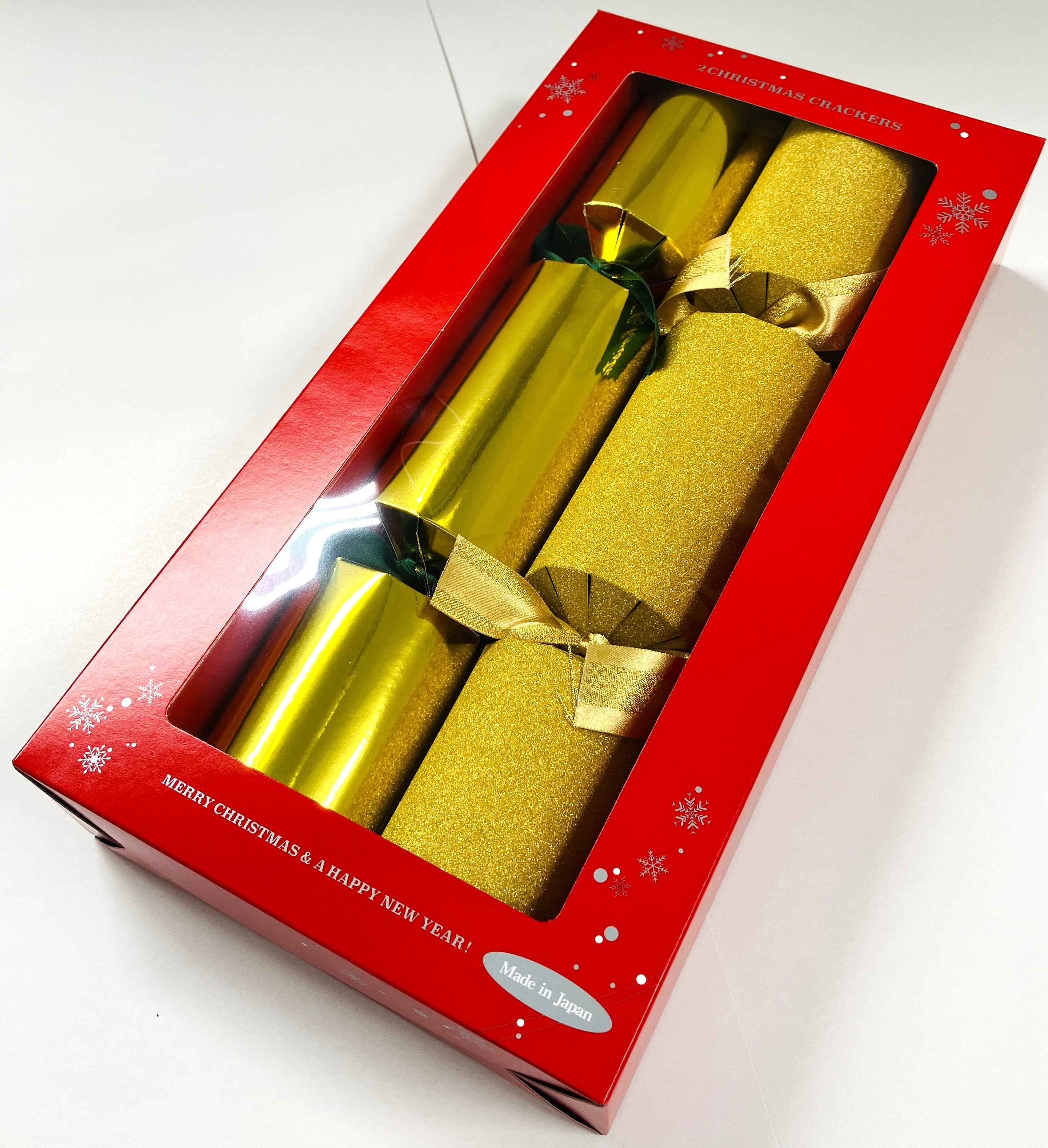 英国式クリスマスクラッカーセット2本入り〈金ゴールド〉 – クリスマス