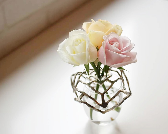 錫の曲がるカゴで果物やワインをおしゃれに魅せるインテリア 能作KAGO