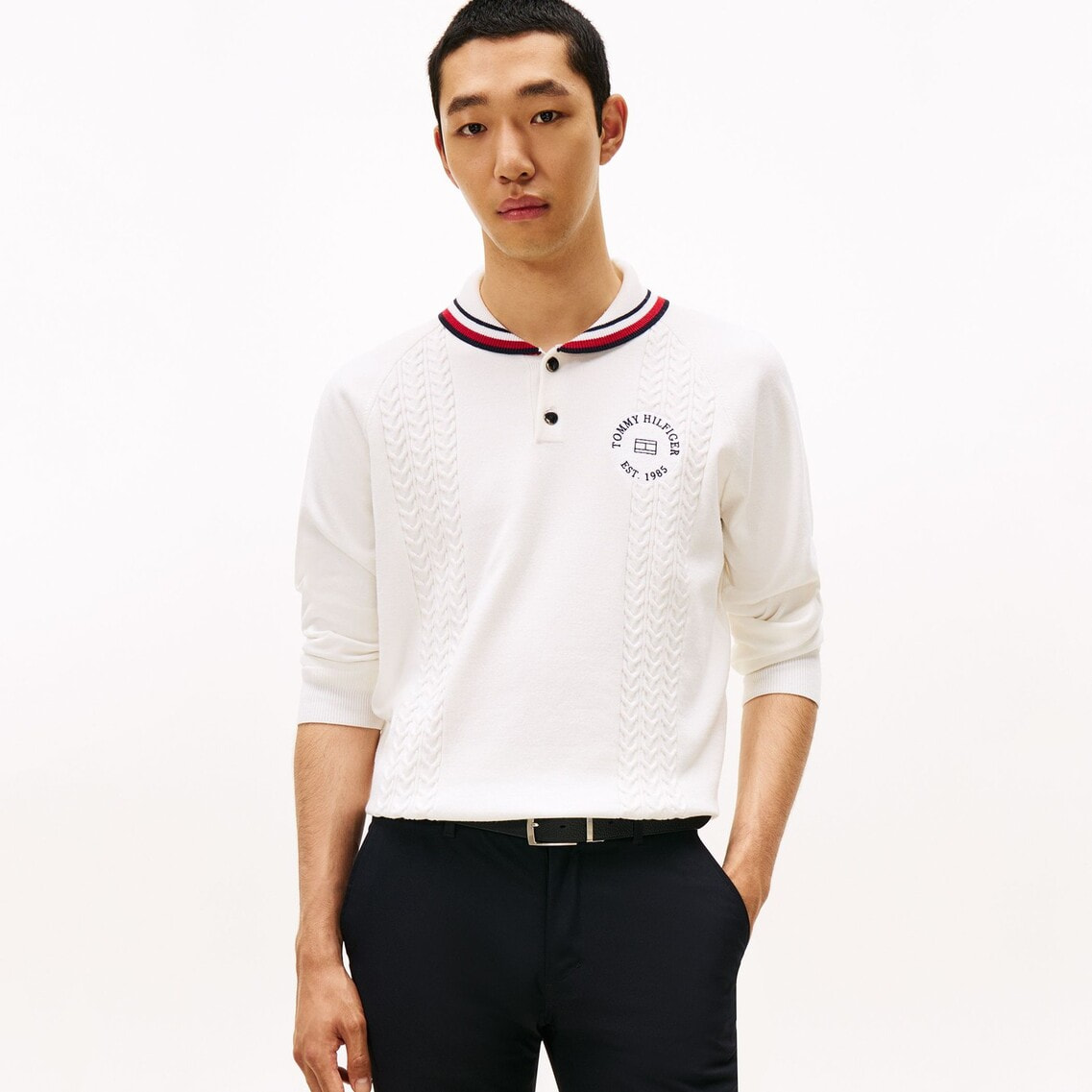 ショールカラーケーブルニットプルオーバー | トミー ヒルフィガー